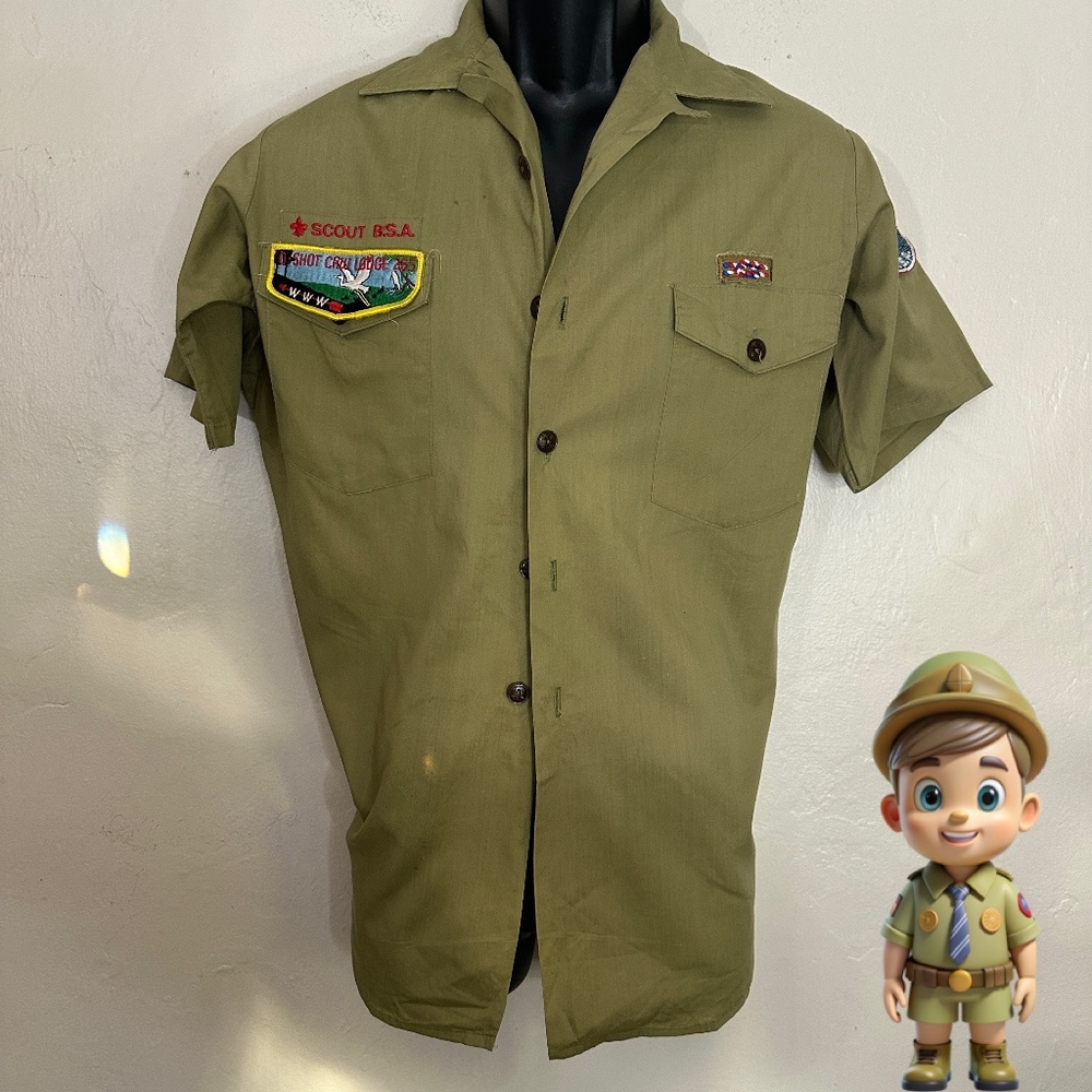 Boy Scouts Adult Shirt 20" armpit to armpit seams Poly cotton blend Gently worn